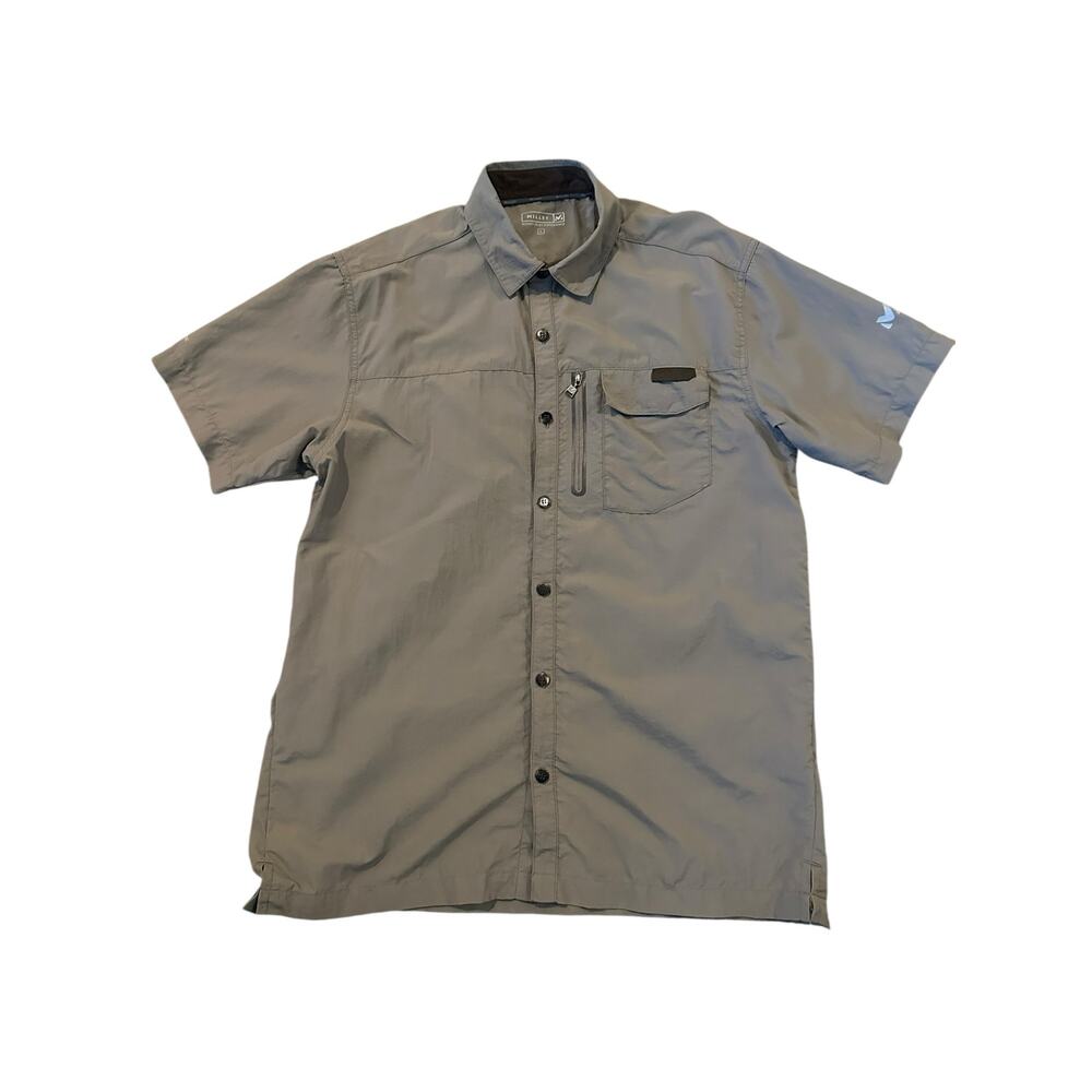 Millet Drynamic Olive Green Short Sleeve ButtonUp Hiking Shirt Men’s L Gorpcore